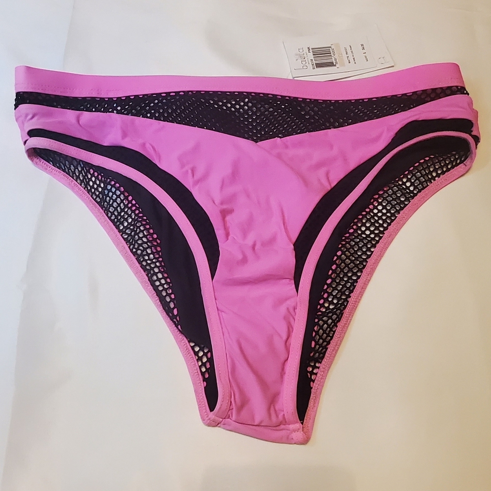 Basta Bikini Bottom Pink and Black Size 12 NWT